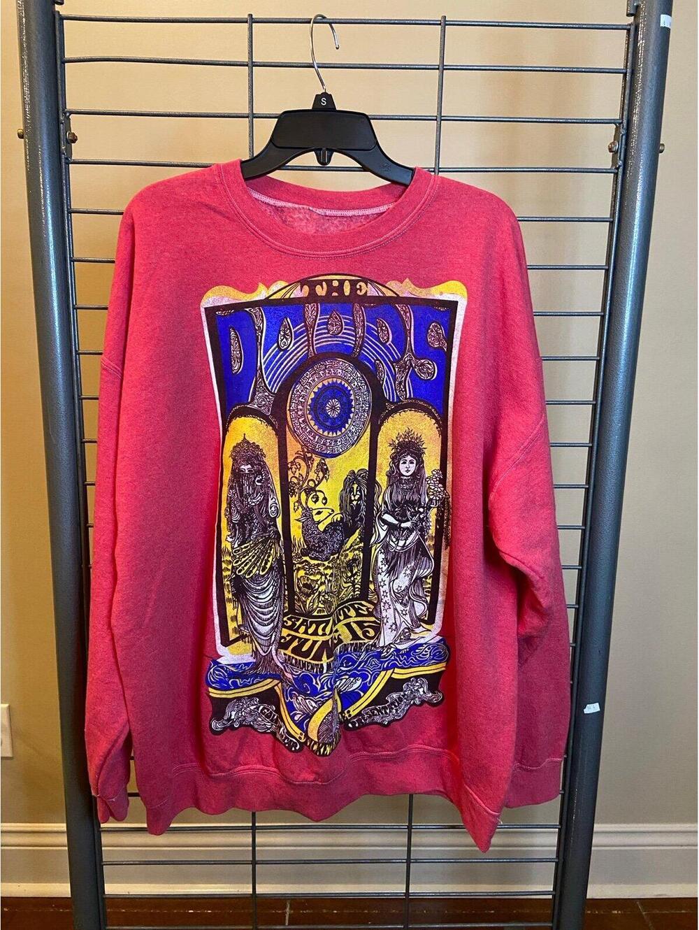 Urban‎ Outfitters X The Doors Overdyed Oversized Crewneck Sweatshirt Womens Band